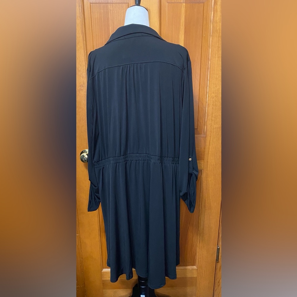 NWT Collared Roll Tab Sleeves Button-Down Dress - Picture 3 of 6